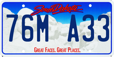 SD license plate 76MA33