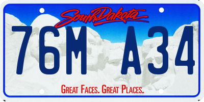 SD license plate 76MA34