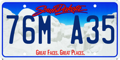 SD license plate 76MA35