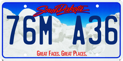 SD license plate 76MA36