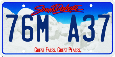 SD license plate 76MA37