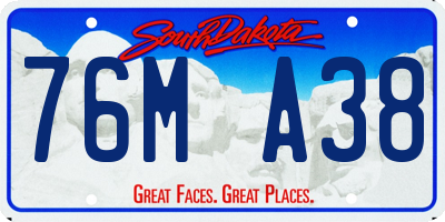 SD license plate 76MA38