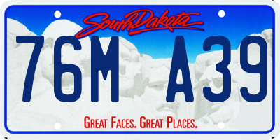 SD license plate 76MA39