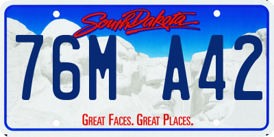 SD license plate 76MA42