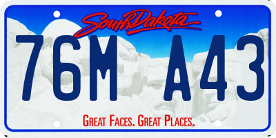 SD license plate 76MA43