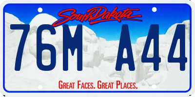 SD license plate 76MA44