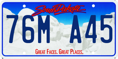 SD license plate 76MA45