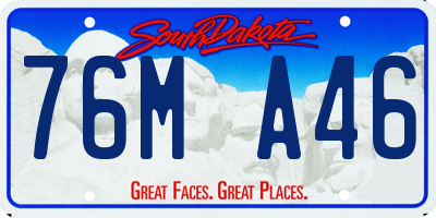 SD license plate 76MA46