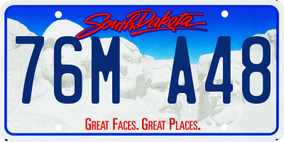 SD license plate 76MA48