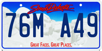 SD license plate 76MA49