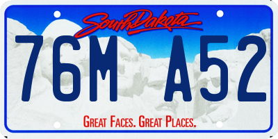 SD license plate 76MA52