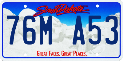 SD license plate 76MA53