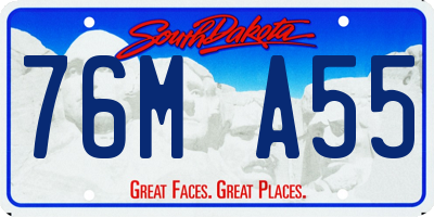 SD license plate 76MA55
