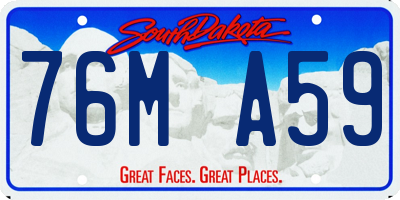 SD license plate 76MA59