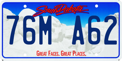 SD license plate 76MA62