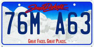 SD license plate 76MA63
