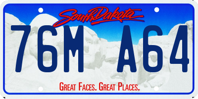 SD license plate 76MA64