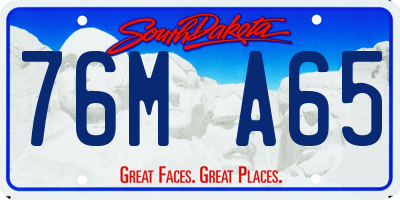 SD license plate 76MA65
