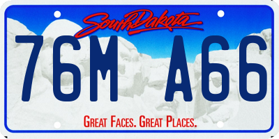 SD license plate 76MA66