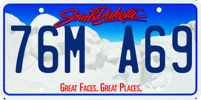 SD license plate 76MA69