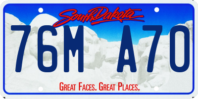SD license plate 76MA70