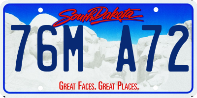 SD license plate 76MA72