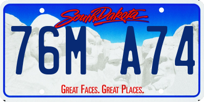 SD license plate 76MA74