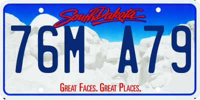 SD license plate 76MA79