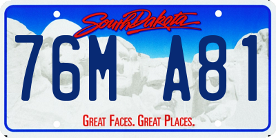 SD license plate 76MA81