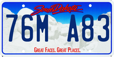 SD license plate 76MA83