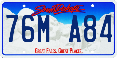 SD license plate 76MA84