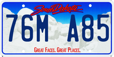 SD license plate 76MA85