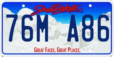 SD license plate 76MA86