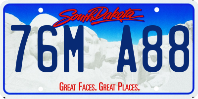 SD license plate 76MA88