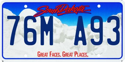 SD license plate 76MA93