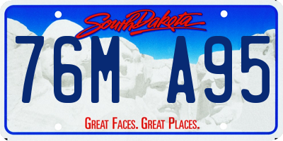 SD license plate 76MA95