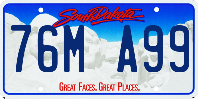 SD license plate 76MA99