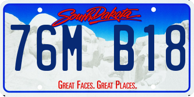 SD license plate 76MB18