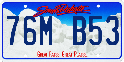 SD license plate 76MB53
