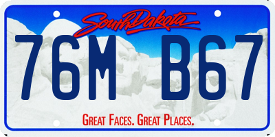 SD license plate 76MB67