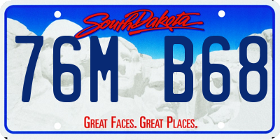 SD license plate 76MB68