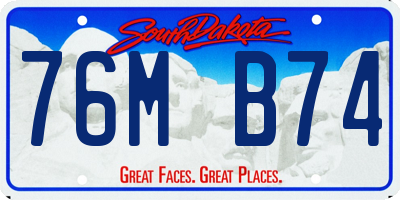 SD license plate 76MB74
