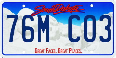 SD license plate 76MC03