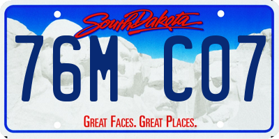 SD license plate 76MC07