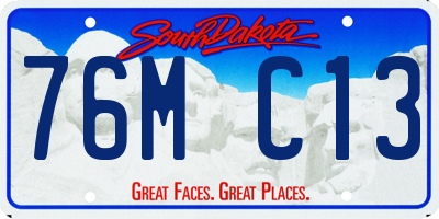 SD license plate 76MC13
