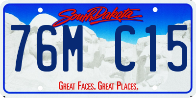 SD license plate 76MC15
