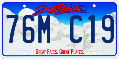 SD license plate 76MC19