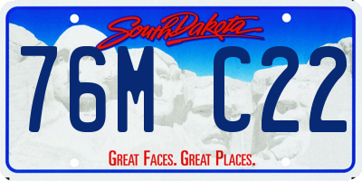 SD license plate 76MC22
