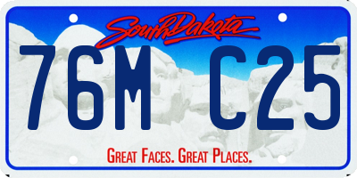 SD license plate 76MC25