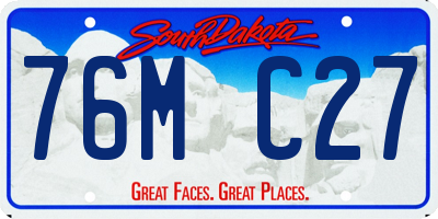 SD license plate 76MC27